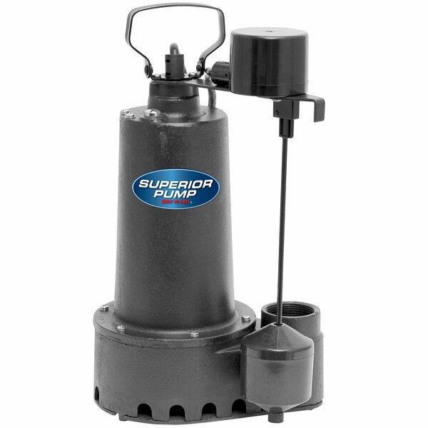 Superior 1/3 HP Ci Sump Pump Side Discharge with  Vertical Float Switch 92352